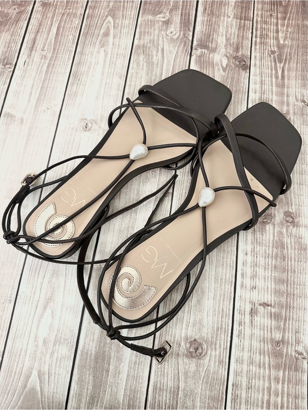 Strappy brown sandals - Antonio Melani x M.G. style Sonny II.  Size 8